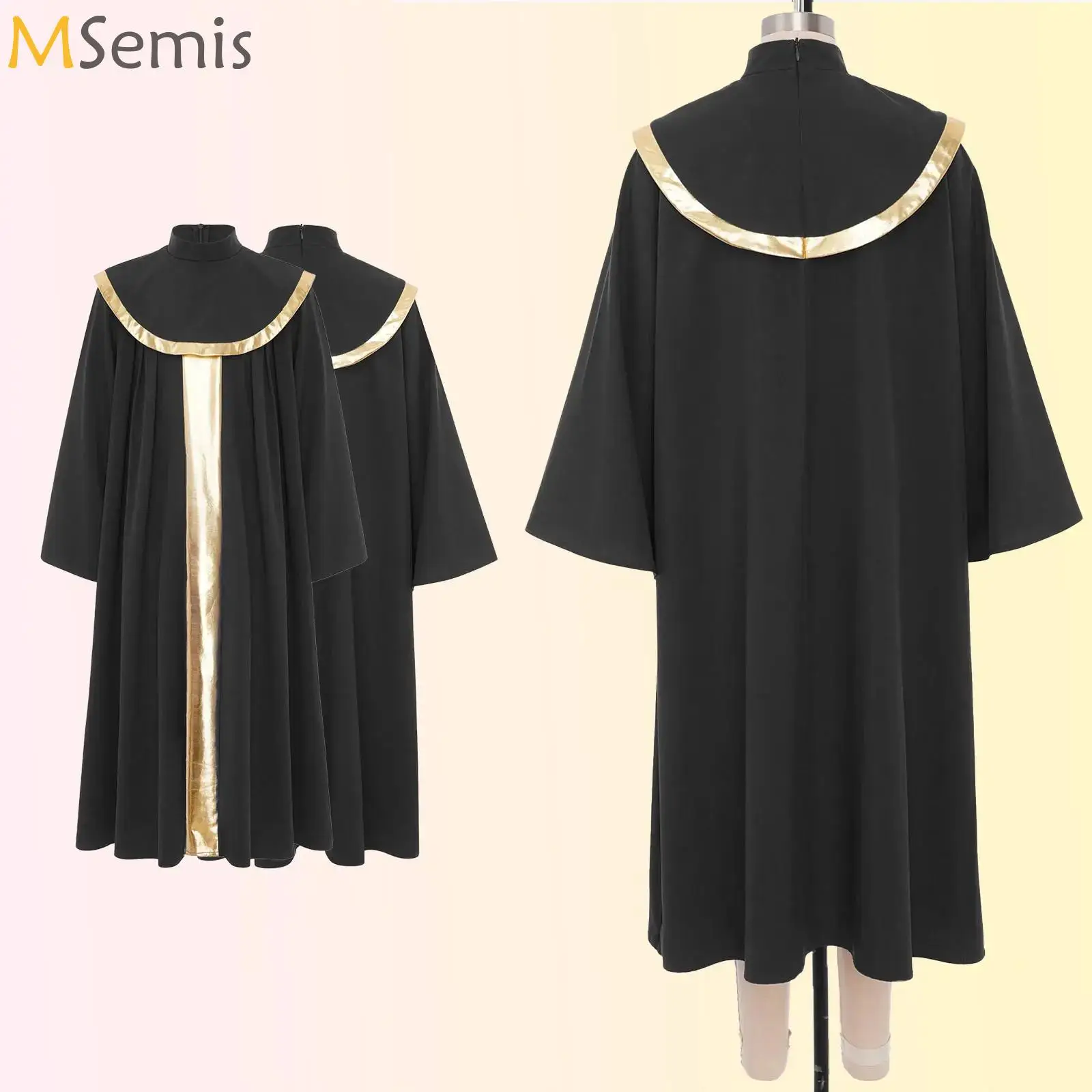 

Kids Boys Church Choir Worship Robe Liturgical Praise Dance Dress Long Sleeve Pleated Gown Halloween Cosplay Theme Party Costume