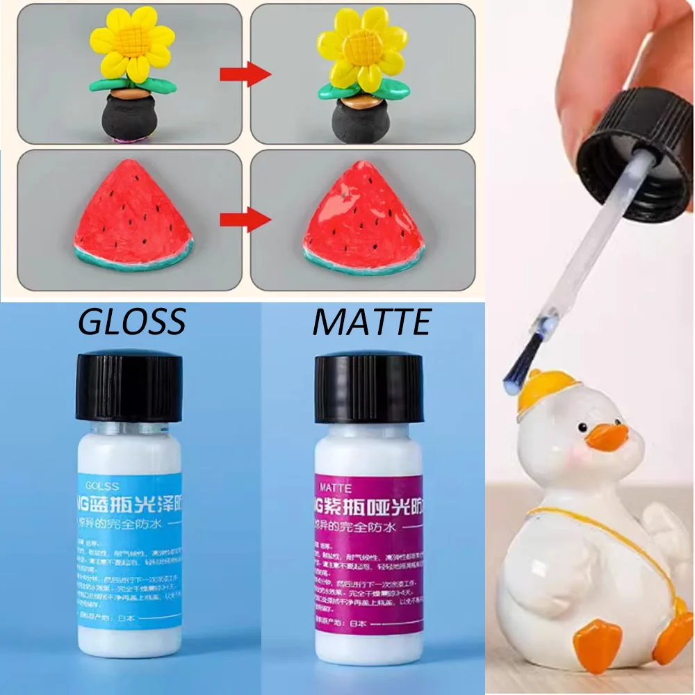 

10 мл глазурь для сухой глины на воздухе, лак для глины на воздухе, предотвращает растрескивание глины, царапины и износу, эффект глянцевой глазури