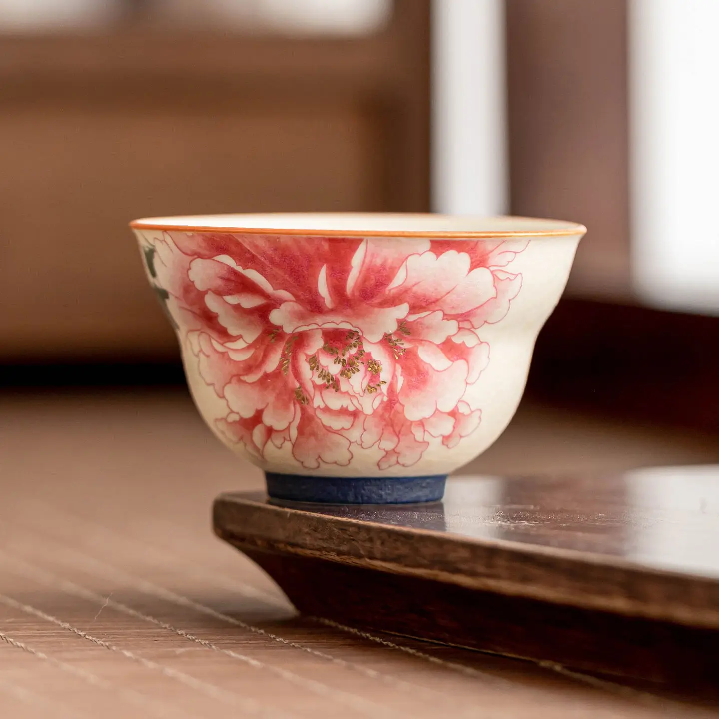 

Rock Mineral White Ceramic Tea Cup, Peony Tea Cup, Tea Set