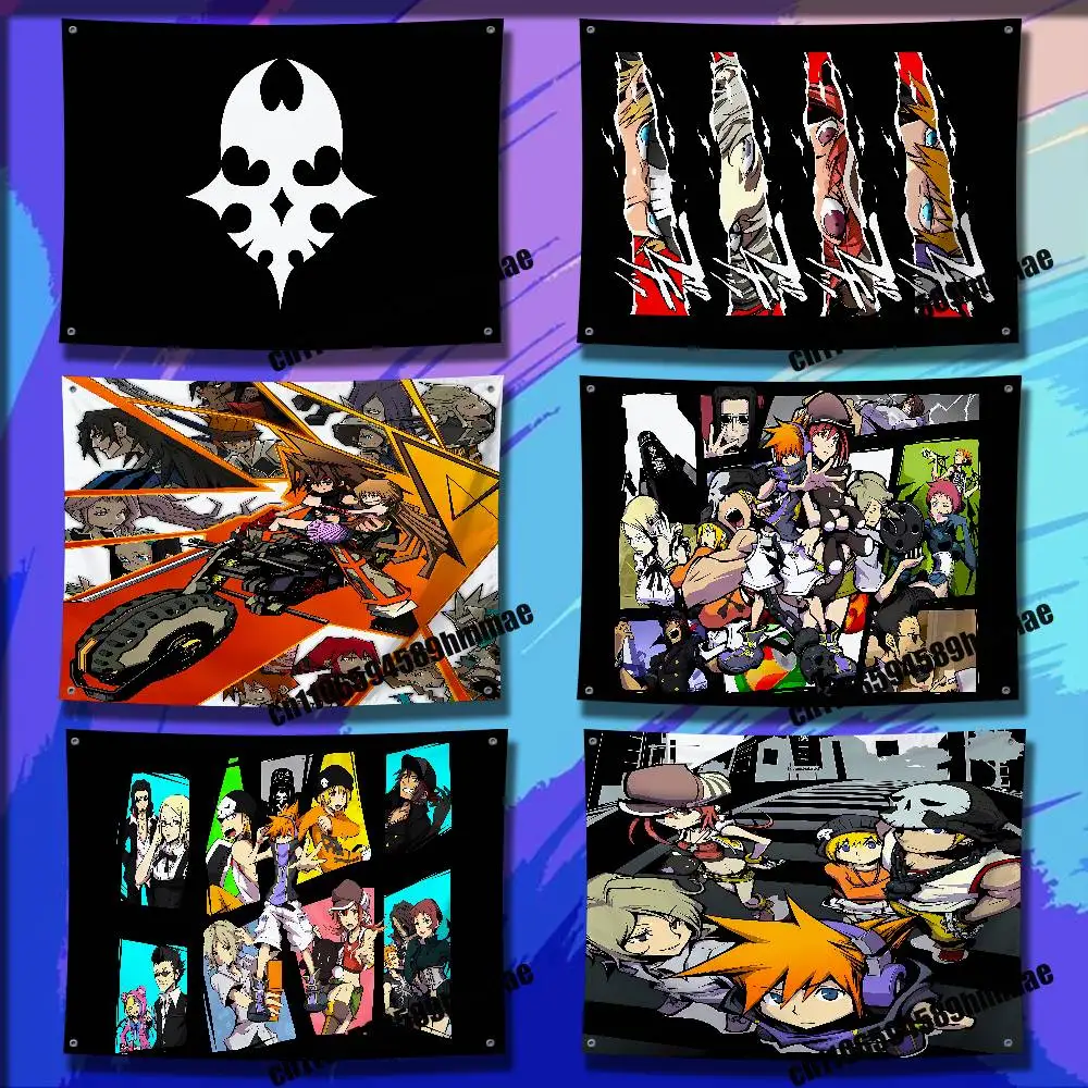 

For The World Ends with You White Player Skull Flag 150*200cm 60*110cm 80*120cm 100*150cm 50*70cm Outdoor Wall Banner Tapestry