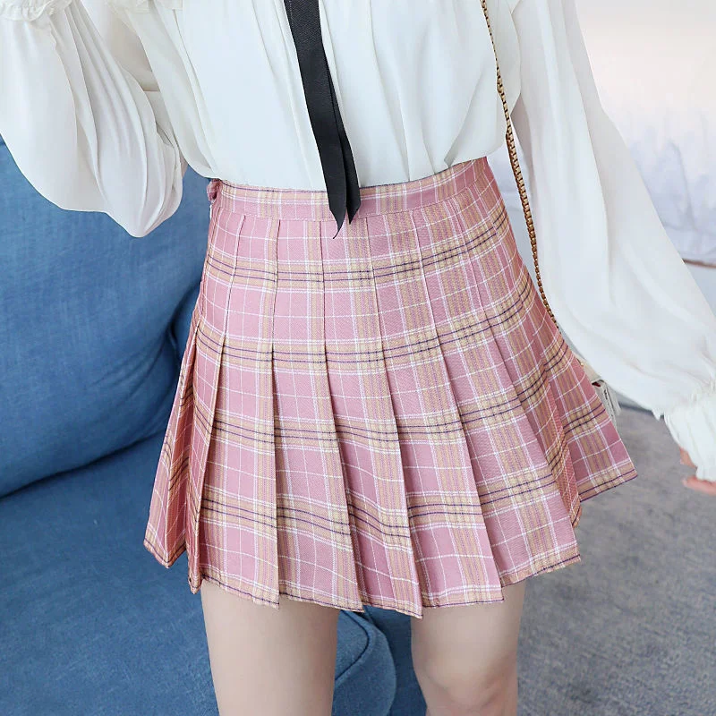 Women\'s Fashion High Waist Pleated Skirt Kawaii Harajuku Female Mini Black Short Skirts Clothing For Women Outdoor Sex Skirt