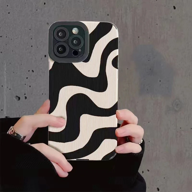 Wstrząsoodporne silikonowe etui Zebra Stripe do iPhone'a 14 15 16 Pro Max Etui do iPhone'a 11 12 13 Mini 7 8 Plus X XS XR Cartoon Cover