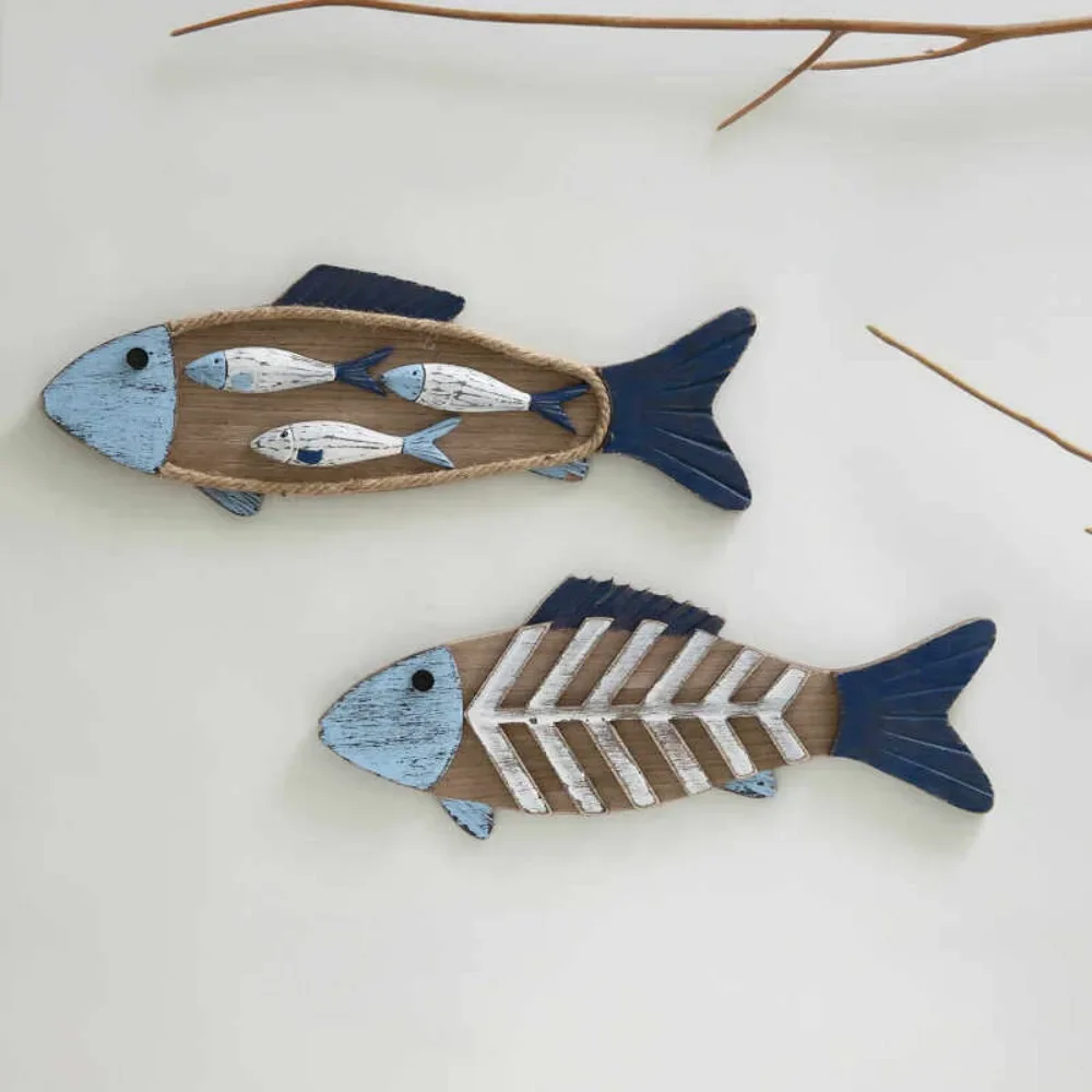 Mediterranean Style Creative Fish-shaped Pendant Home Decoration Restaurant Wall Decoration Bar Coffee Shop Wall Painting