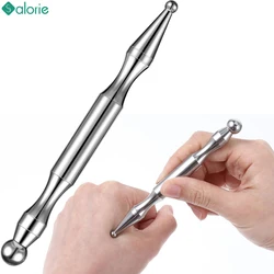 Acupuncture Pen Stainless Steel Deep Tissue Massager Dual Head Facial Reflexology Acupressure Bar for Body Meridian Relief Pain