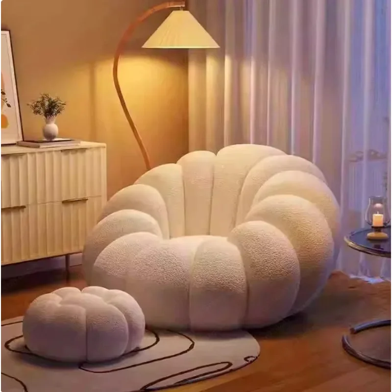 

Lazy Balcony Leisure Sleep Living Room Modern Easy Chair Small Sofa With Stool Bedroom Furniture