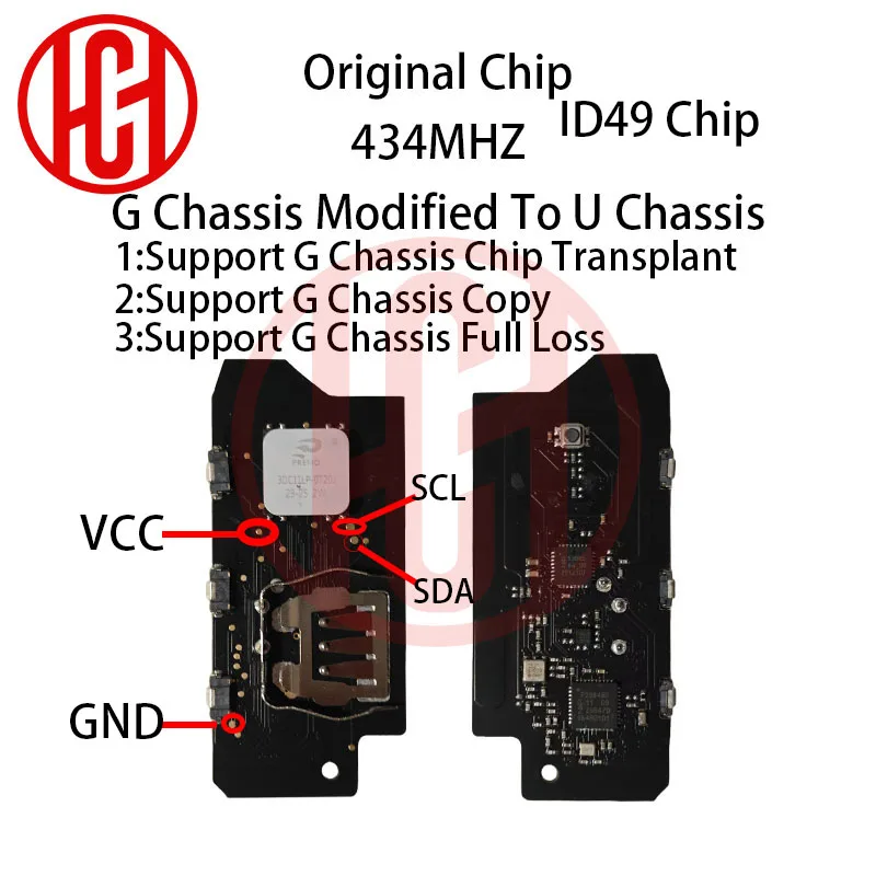 Modified Car Key ID49 NCF795xV 434MHZ Original Chip N5F-ID21A For BMW 3 5 6 7 X3 X5 X7 G01 G02 G08 G30 G31 G32 G38 4 Buttons