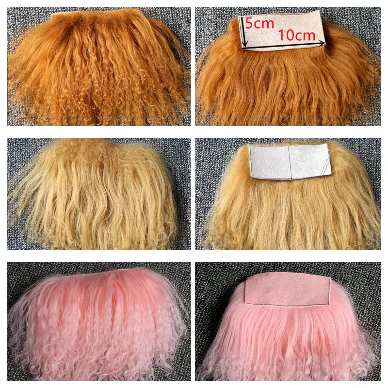 Sheepskin Wool Lamb Hair DIY Accessories For DIY BJD OB11 Dolls Tea Brown Apricot Colors Reborns Dolls Pure Mohair Wigs