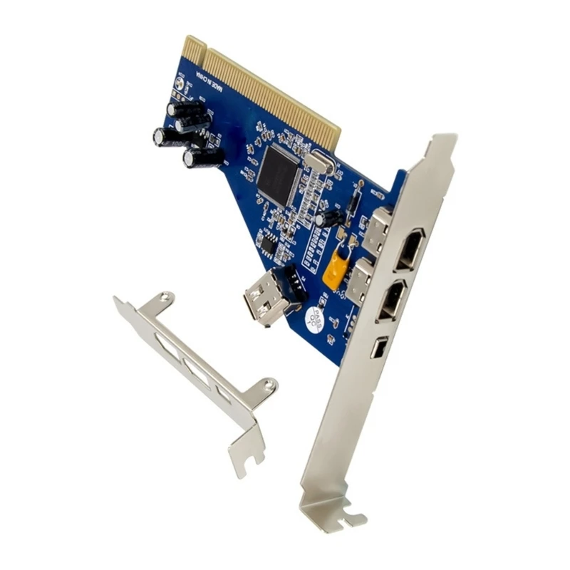 1394a Computer Expansion Card with Metal Mounting Plate, Desktop Internal Board for Four-Line Connection Access and Video