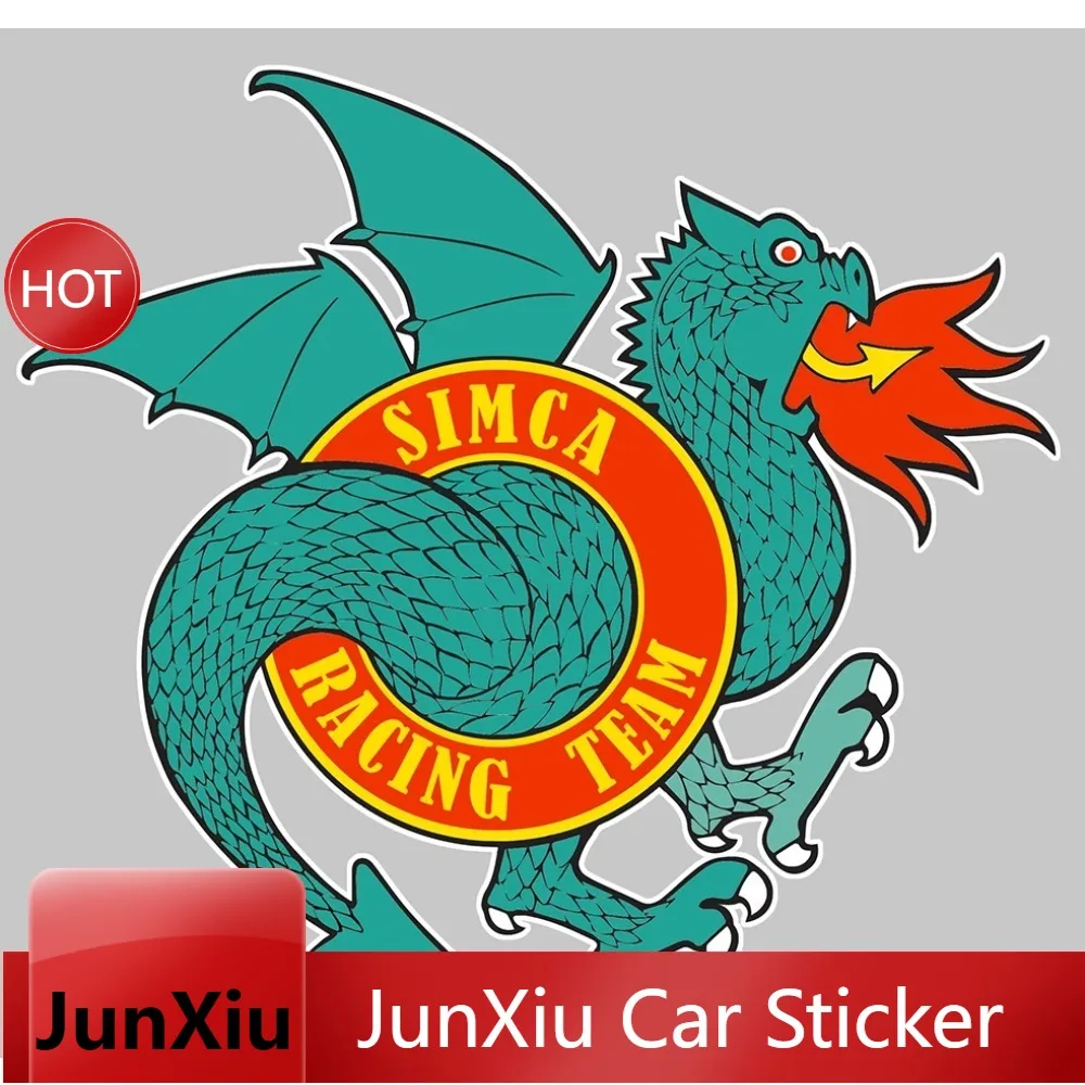 Vinyl Decal Dragon SRT Simca Racing Rally Team Car For Helmet Sun Protection Helmet Accessories