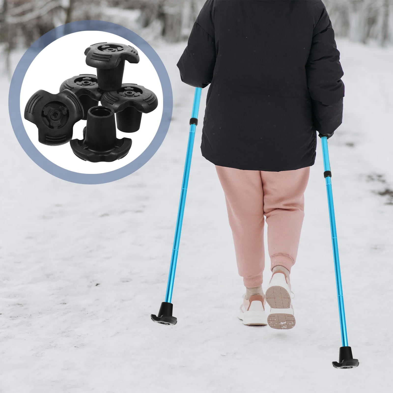 

5 Pcs Trekking Pole Protector Ends for Walking Sticks Cane Tips Replace Hiking Replacement Rubber Travel Cap