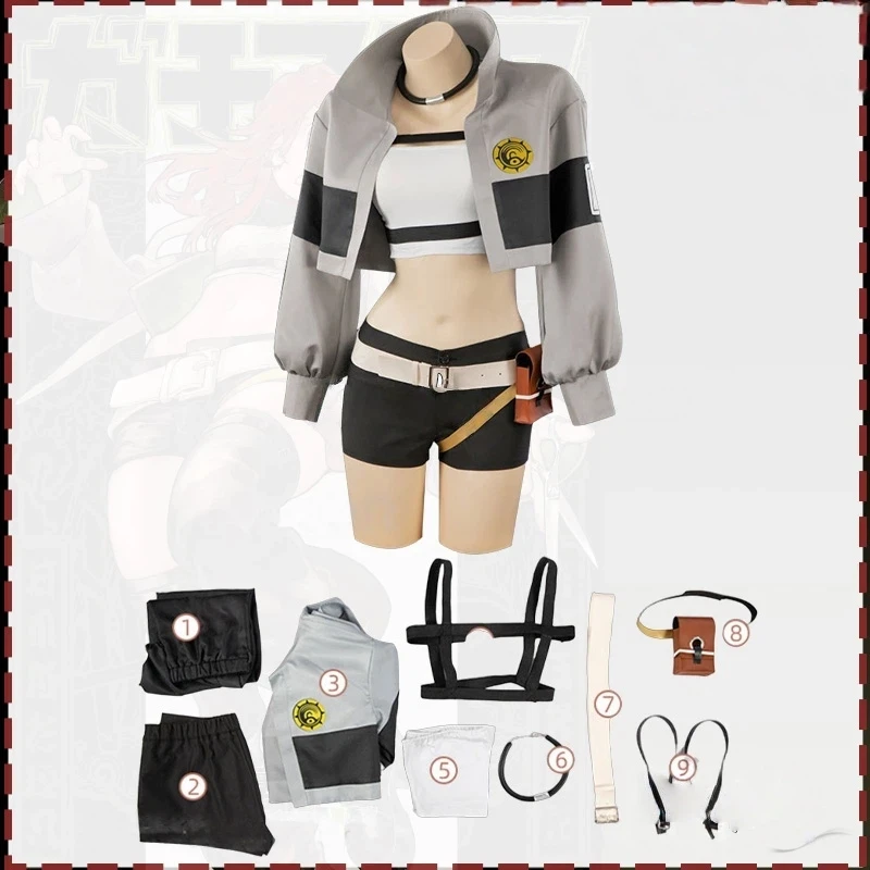

New Anime GACHIAKUTA Cosplay Riyo Costume Punk Fashionable Short Jacket Shorts Y2K Uniform Jirai Kei Girls Wigs Bag 코스프레