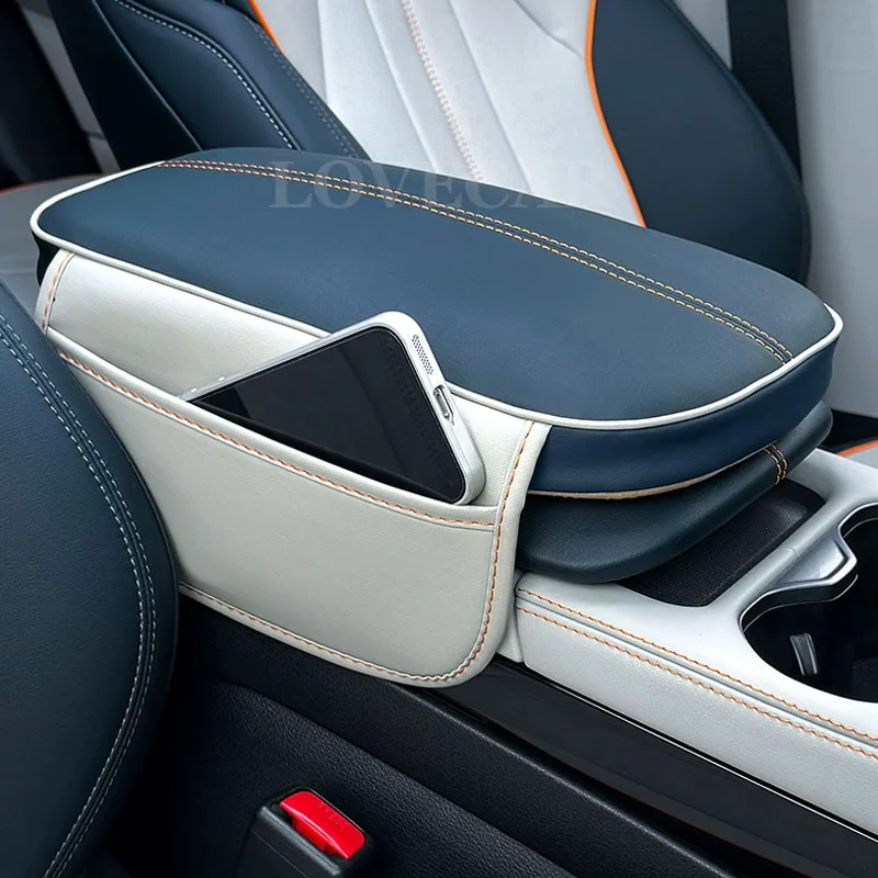 

Leather Car Armrest Height Pad Organizer For BYD SONG PLUS DMi EV Center Console Arm Rest Protection Cushion Armrests Storage