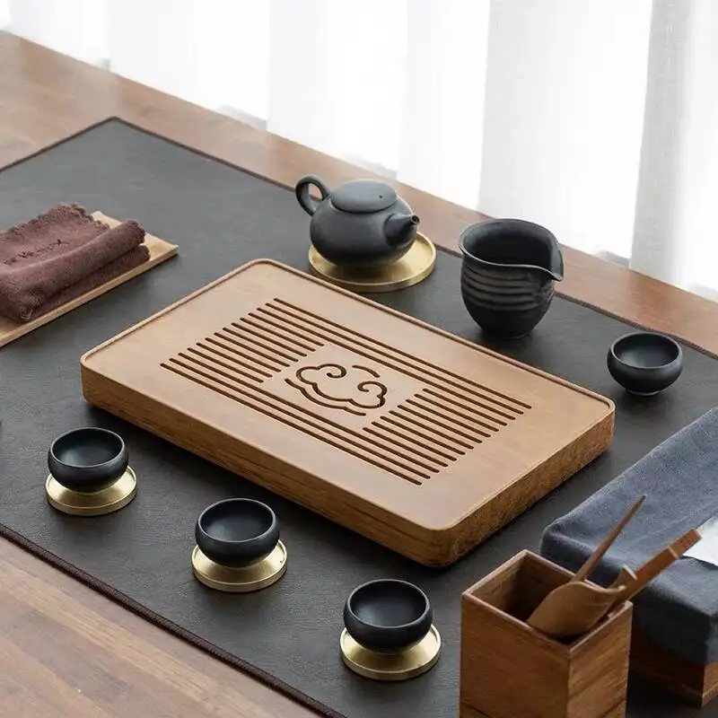 A Water-Storage Tray Drawer, Simple Small Table For Home Use, Solid Wood Tea Set, Japanese-Style Mini Dry Brewing