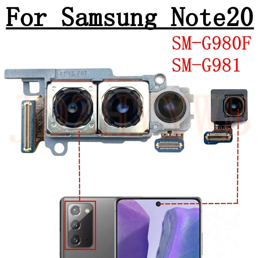 Front Rear Camera For Samsung Galaxy Note20 5G N981B N981U N981N Frontal Selfie Wide Back Main Camera Module Note 20 N980F