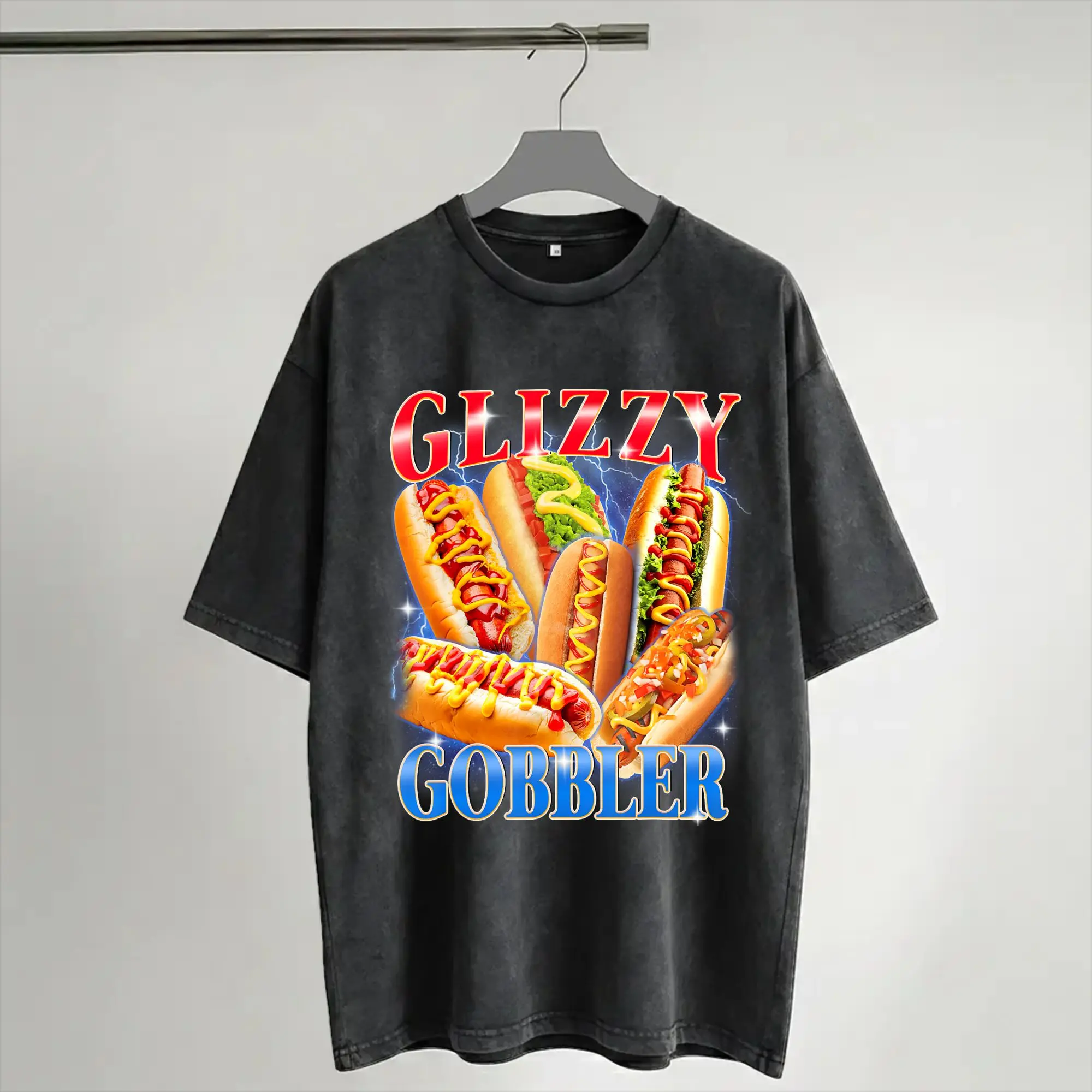 2026 Funny Glizzy Gobbler Meme Hilarious Hot Dog  Washed Shirts Outfit Oversize T-Shirt  Men Women Tee Shirt