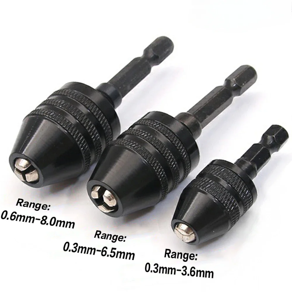 1PC Keyless 0.3-3.6mm/0.3-6.5mm/0.6-8.0mm Drill Chuck 1/4