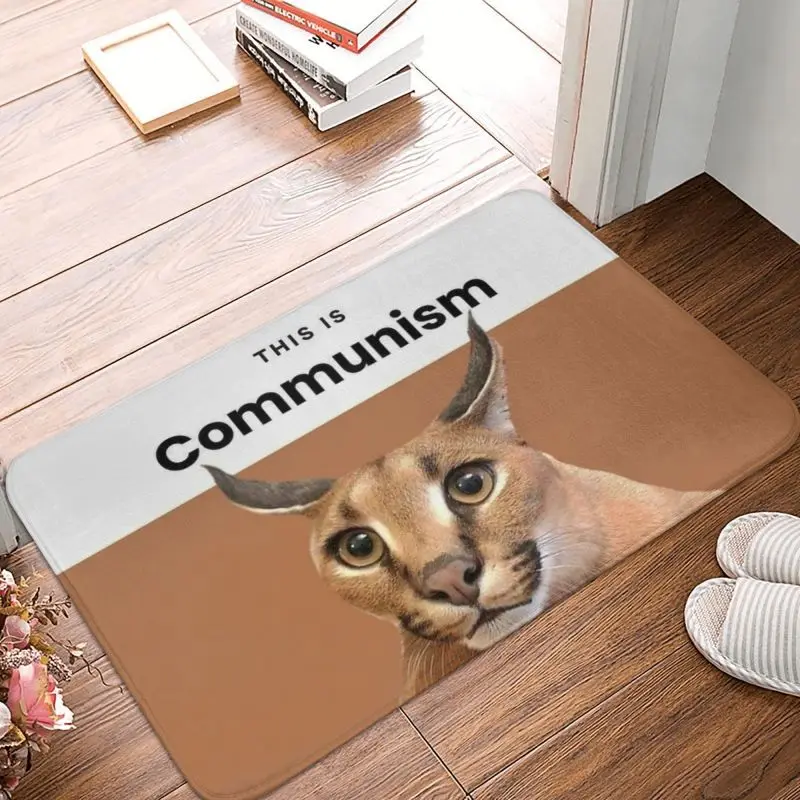 Personalized Communism Floppa Cute Meme Doormat Mat Anti-Slip Caracal Cat Kitchen Bath Garage Rug Carpet 40*60cm