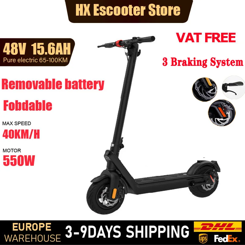 HX X9 Powerful Electric Scooter Adult 500W 36V 15.6AH Removable Battery Escooter Disc Brake Electric Kick E Scooter