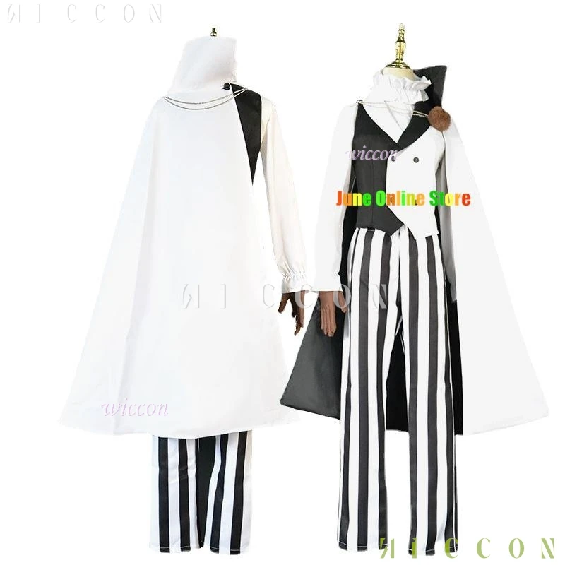 أنيمي بونغو الضالة الكلاب نيكولاي غوغول تأثيري حلي البدلة عباءة أبيض أسود موحدة زي الهالوين تأثيري حلي ملابس عيد الميلاد