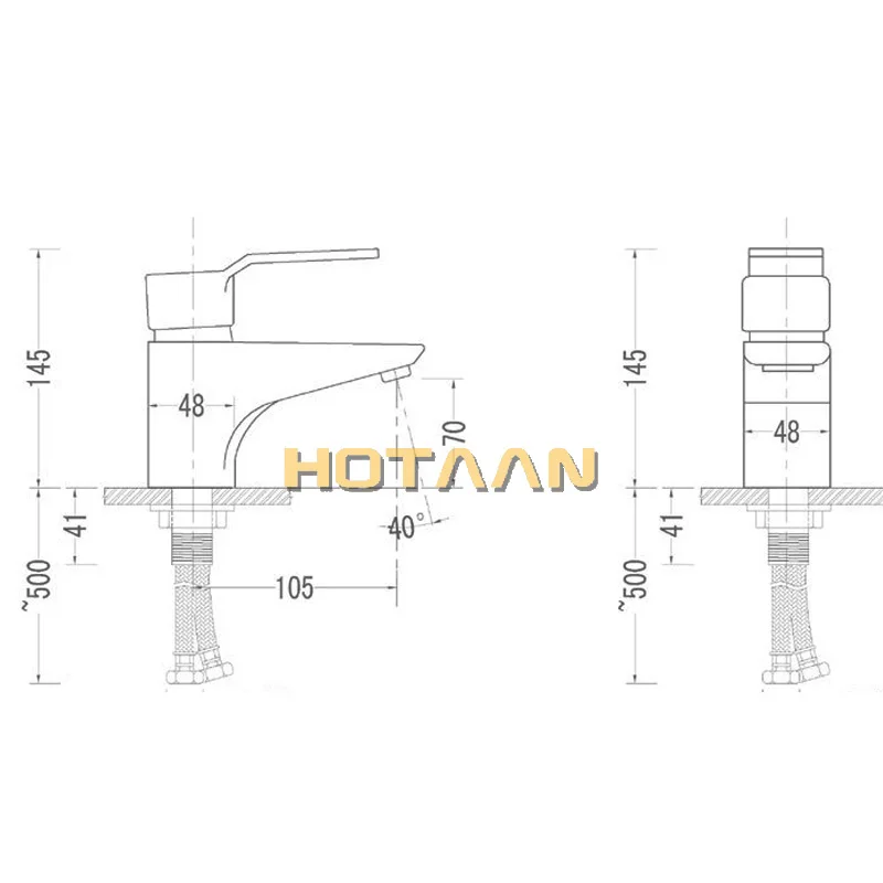 HOTAAN . Single Handle one hole Bathroom Basin Faucet  Hot and Cold Copper Vessel Sink Water Tap Mixer Chrome Finish