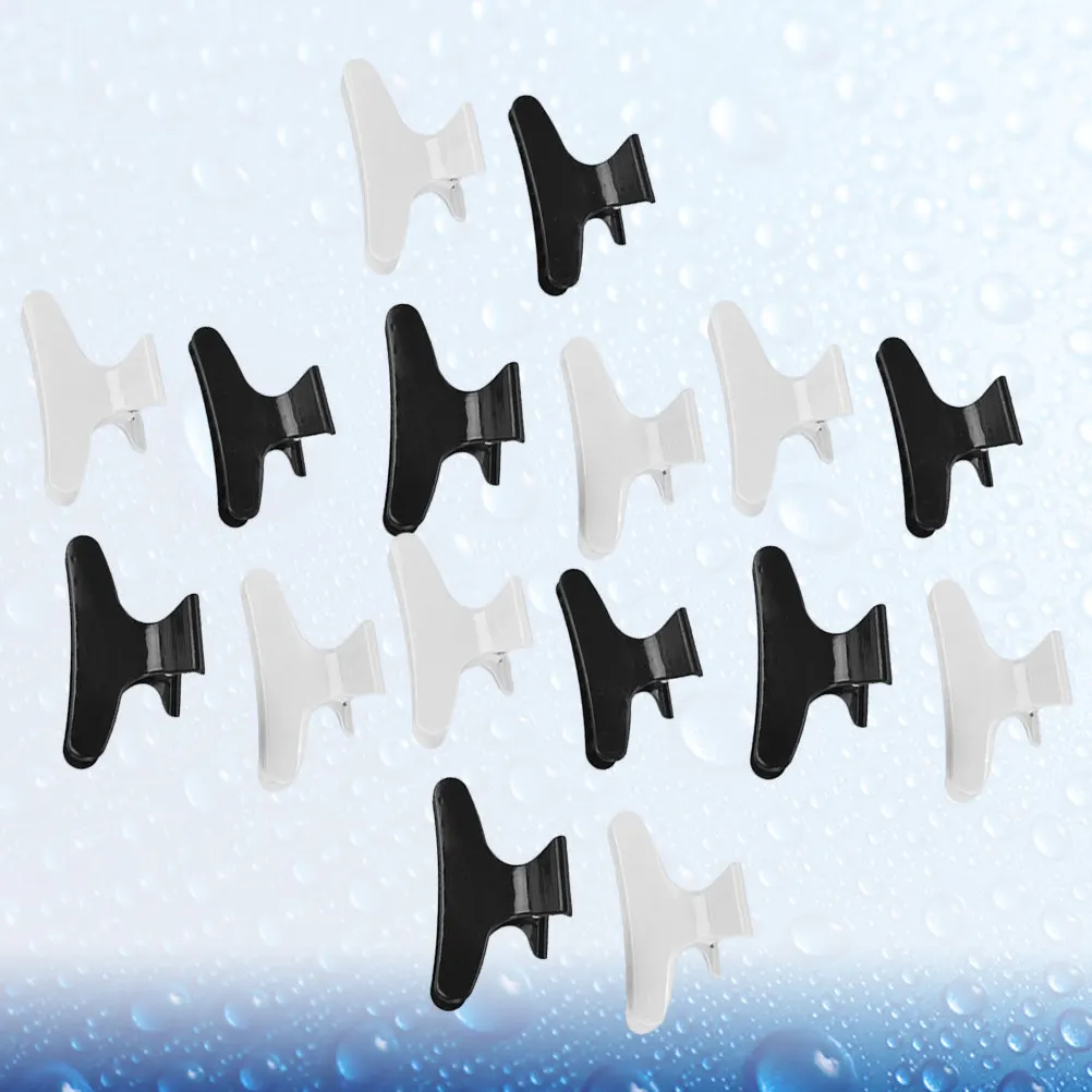 24Pcs Hair Clip Positioning Hair Clips Black White Small Size Sturdy Butterfly Clamp for Hairstyling Face Washing