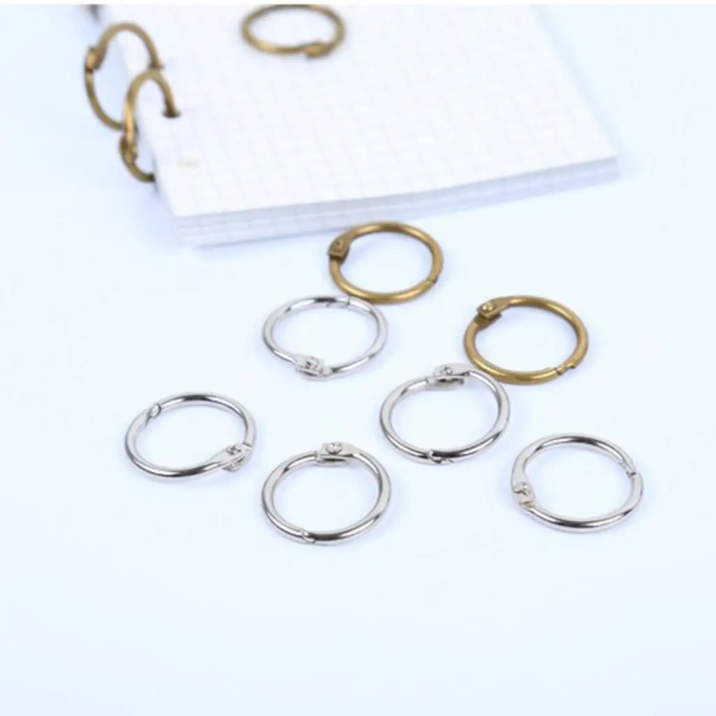 Metal Loose Leaf Split Binder Rings Adjustable Paper Binding Spiral Book Ring for Crafting Memory Books and Note Collection