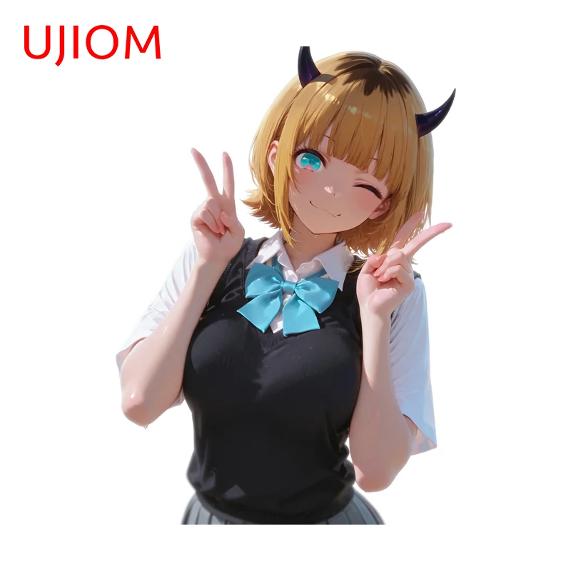 UJIOM Mem-Cho Cute Girl Wall Stickers Beautiful Anime Girl Bookshelf Sofa Wall Decal Waterproof Vinyl Bedroom Decoration Chambre