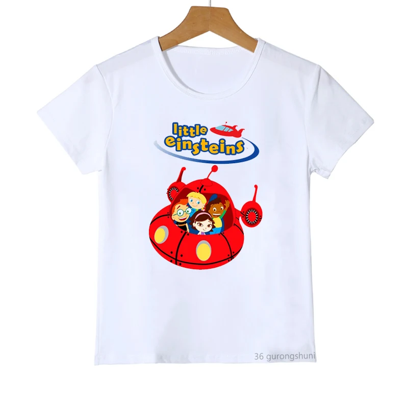 Funny Little Einsteins T-Shirt June Quincy T Shirt Anime Clothes Cartoon Print Kids Clothes Baby Boys Girls Shirt Summer Tops