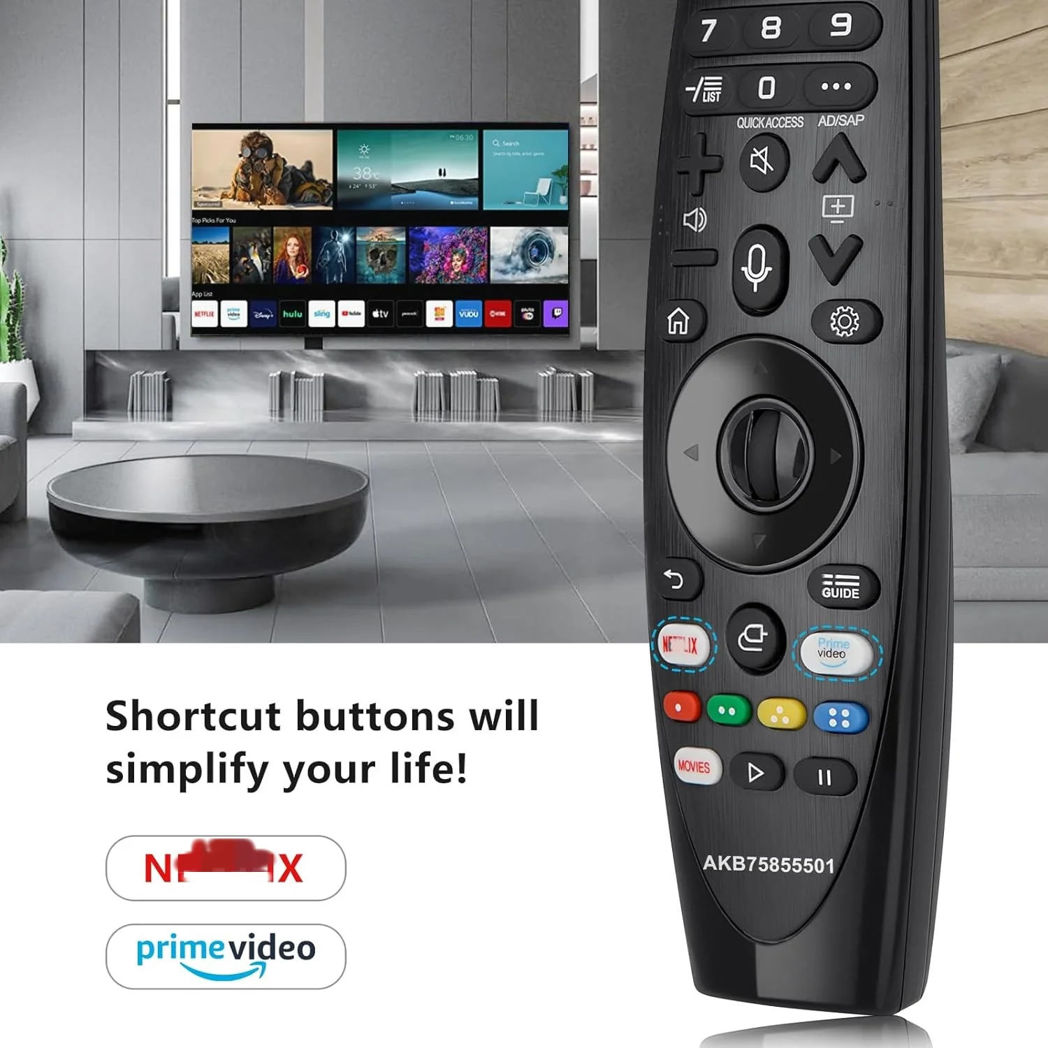 Universal Magic Remote for LG Smart TV – Replacement for AKB75855501 & More