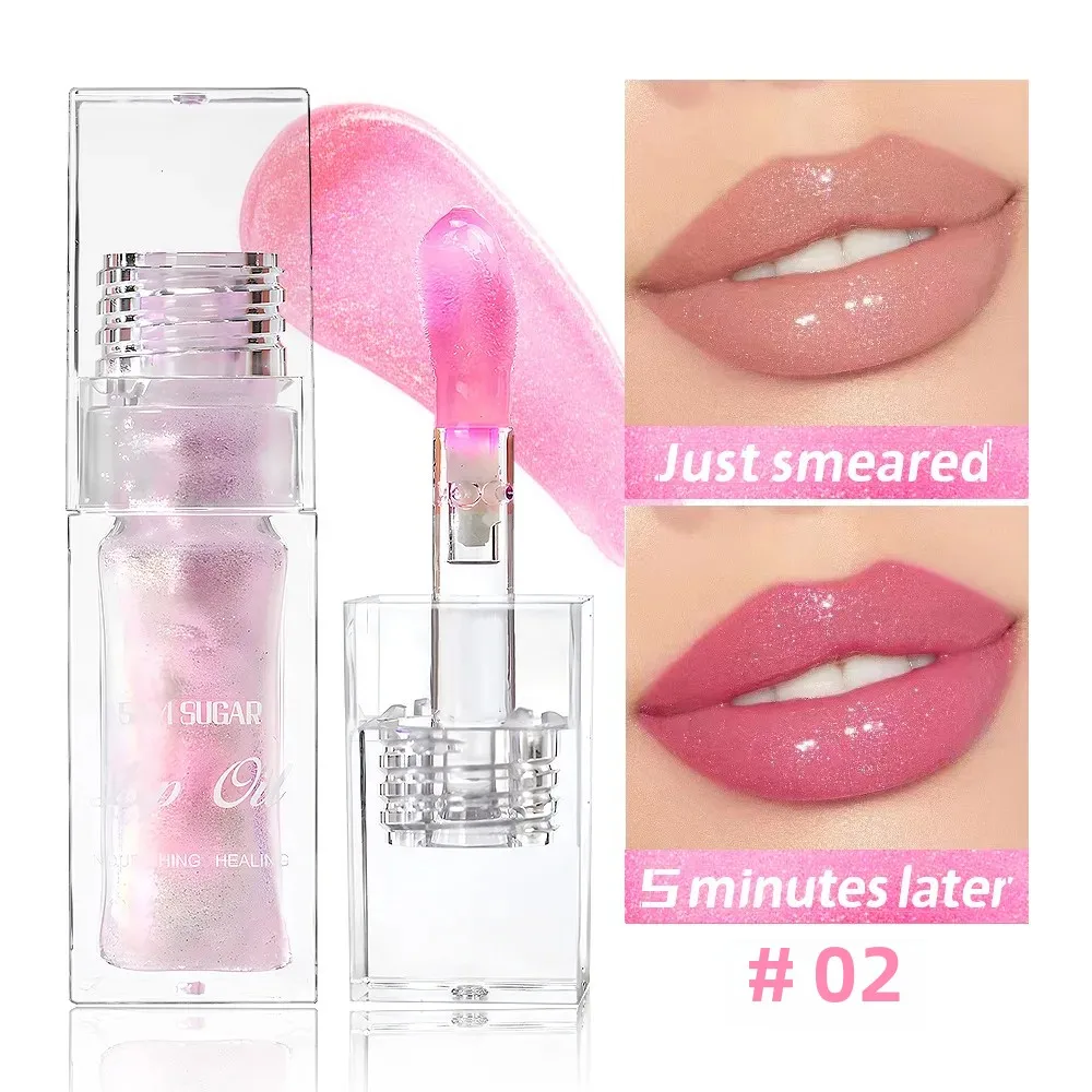 SAM SUGAR Color Chaging Lip Oil Shiny Pearl Lip Gloss Long Lasting Moisturizing Warm Change Lip Makeup