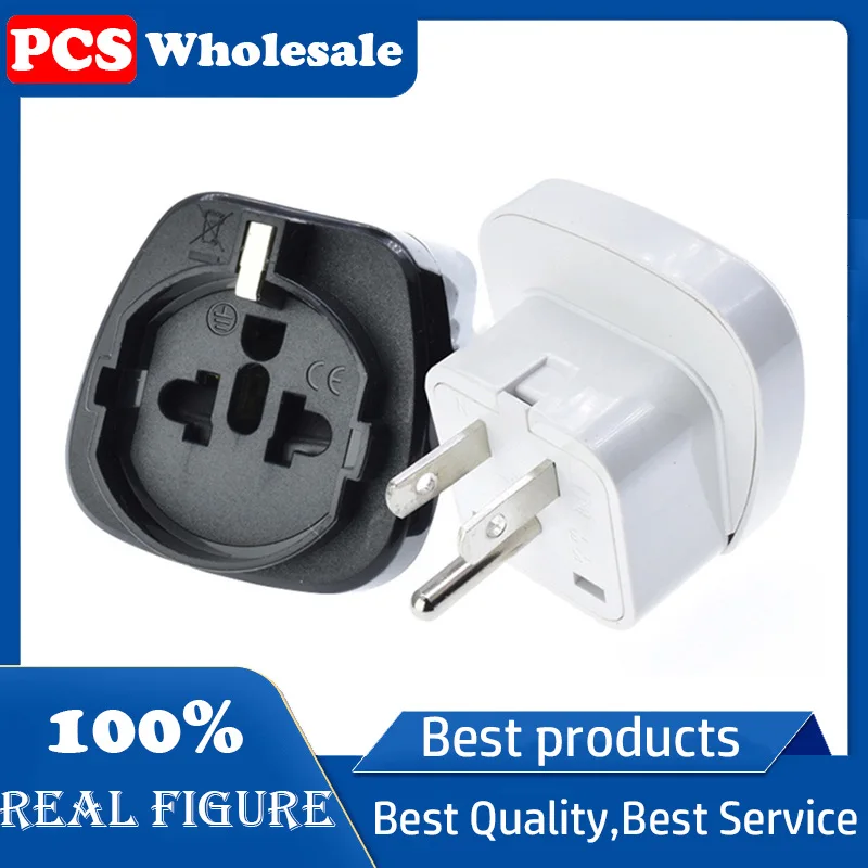 American standard one round two flat pin 2P+E ground type embedded EU region converter plug CE