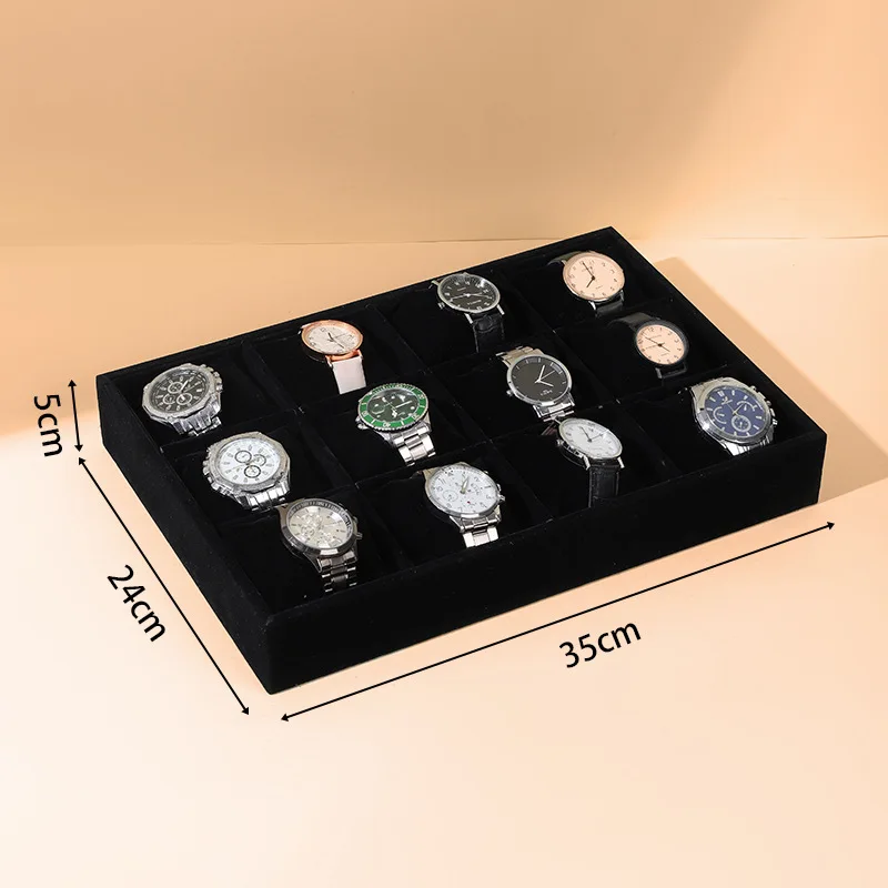 High Quality Luxury Velvet Jewelry Display Bracelet Watch Organizer Tray Bangle With Pillow Cushion