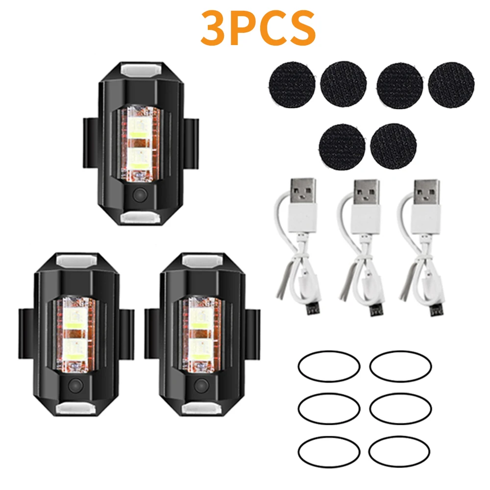 Motorlicht Drone Stroboscooplicht 7-kleuren Mini USB LED Anti-botsing Fietsvliegtuigen Nachtvliegend Knipperend waarschuwingssignaallicht