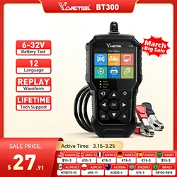 VDIAGTOOL BT300 Car Battery Tester 6V/12V 100-2000 CCA Battery System Detect Auto Battery Analyzer Car Battery Tool