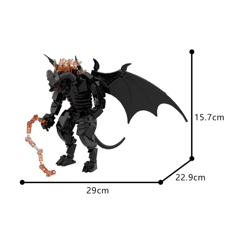 215PCS MOC Movie Rings Balrog of Moria Model Building Blocks Monster Balrog Puzzle Bricks Assemble Toys Creative Kids Gift