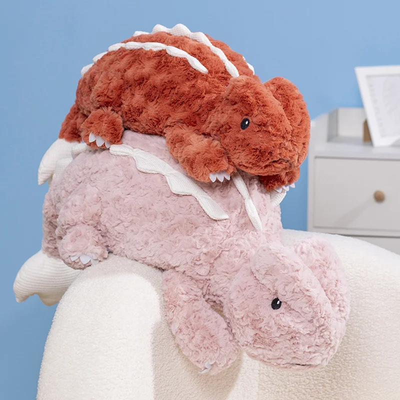 

70/90cm Pink/Orange Small Fire Dragon Plush Toy Creative Pillow with Armor Dragon Dinosaur Pillow Doll Children Birthday Gift