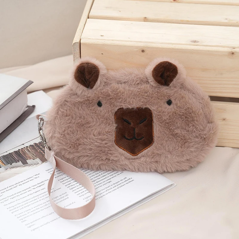 Плюшевый пенал капибара, большая емкость, органайзер для канцелярских принадлежностей Капибара, сумка для ручек, портативная косметичка, сумка для хранения различных вещей