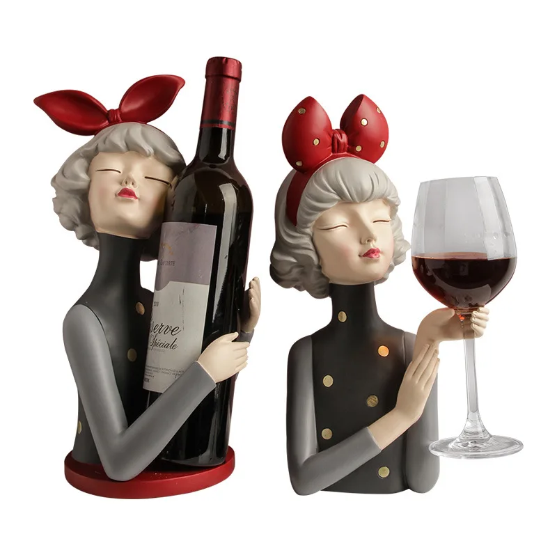 

Wine Cabinet Rack Nordic Creative Bowknot Girls' Wine Rack Decoration Home Wine Cabinet Decoration Moving into New House Wedding