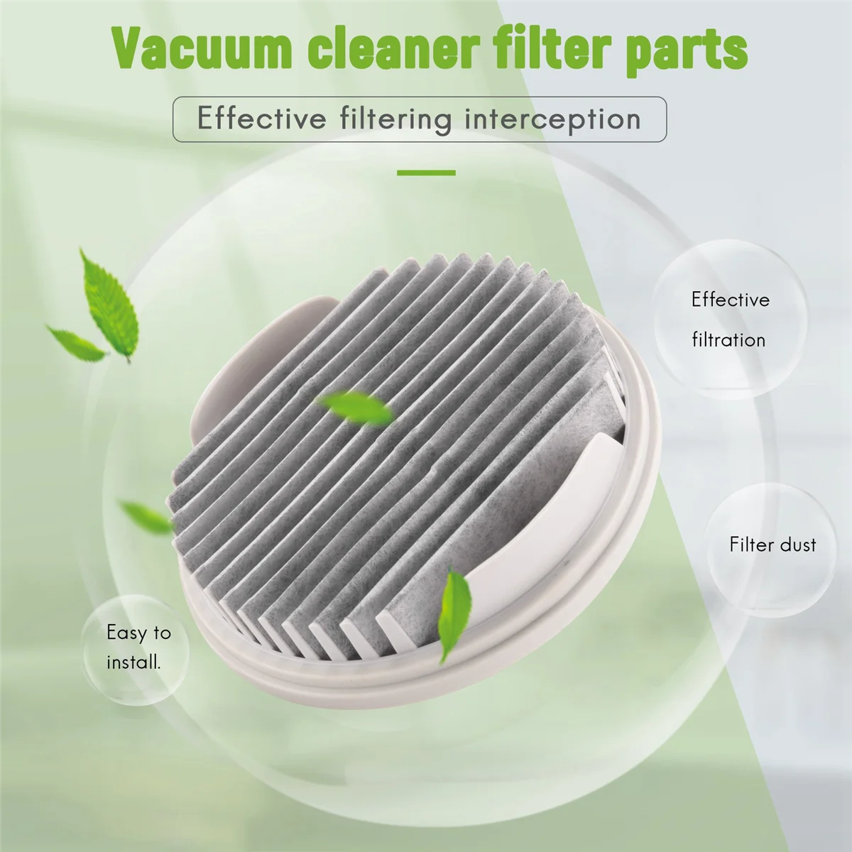 Filter pembersih vakum genggam Xiaomi Mijia, 2 buah untuk Xiaomi Mijia, pembersih vakum HEPA (dua Pak) putih untuk MJXCQ01DY