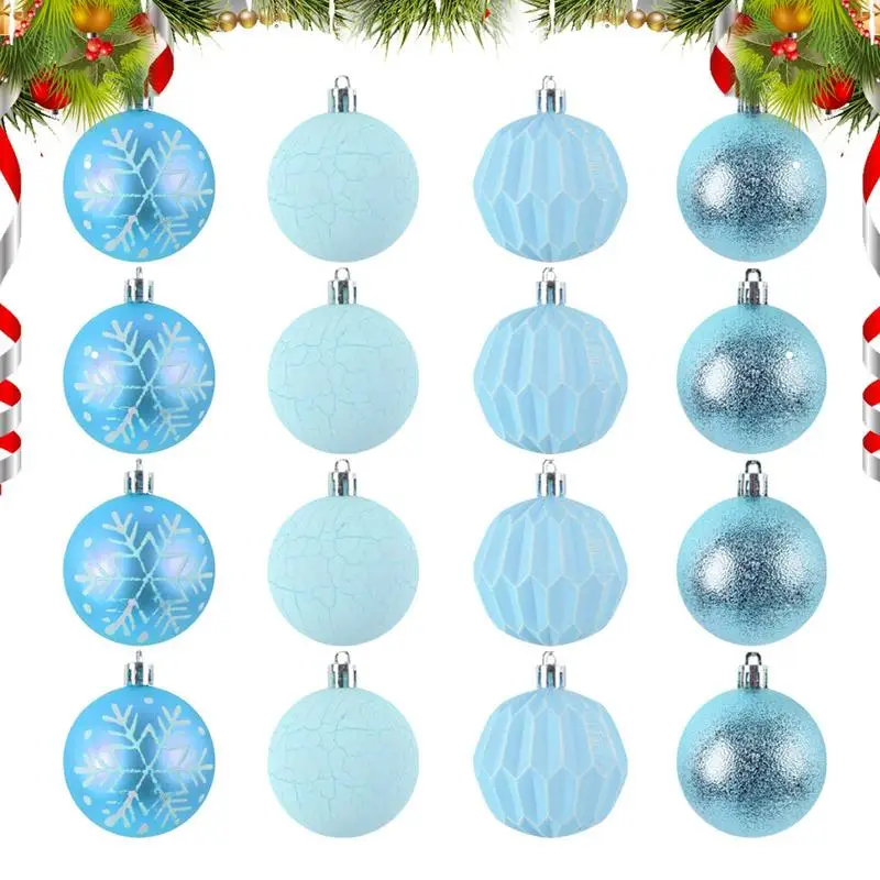 

Shatterproof Christmas Balls 16X Shatterproof Tree Decoration Ball Pendants 2.36 Inches Retro Cracks Design Christmas Tree Ball