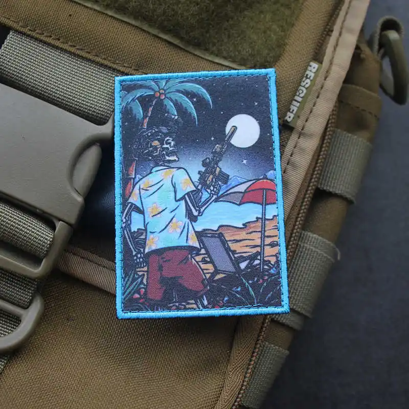 Parche táctico Skull verano – Para mochilas y chaquetas outdoor - imagen 2