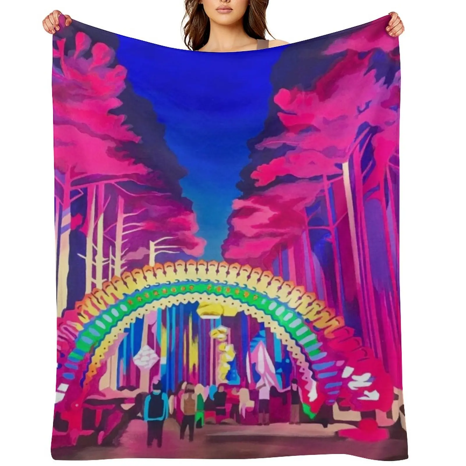 

Pink Sherwood Forest Throw Blanket Shaggy Decorative Throw Personalized Gift Extra Large Throw Blankets