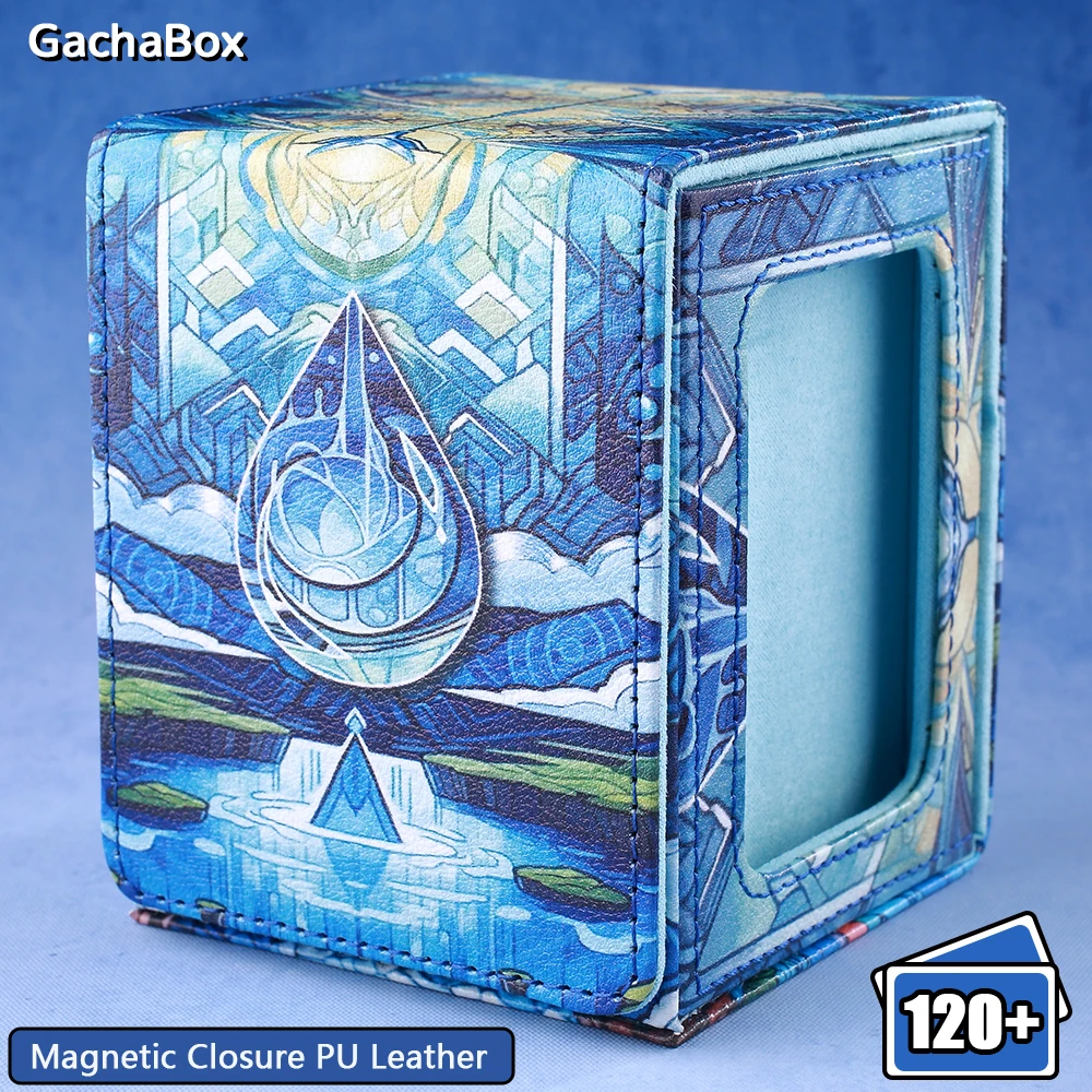 ​Water Element Ocean Theme TCG Deck Box, Magnetic Closure,PU Collectible Card Cases for PTCG YGO TCGMTG Cards 120+ Capacity