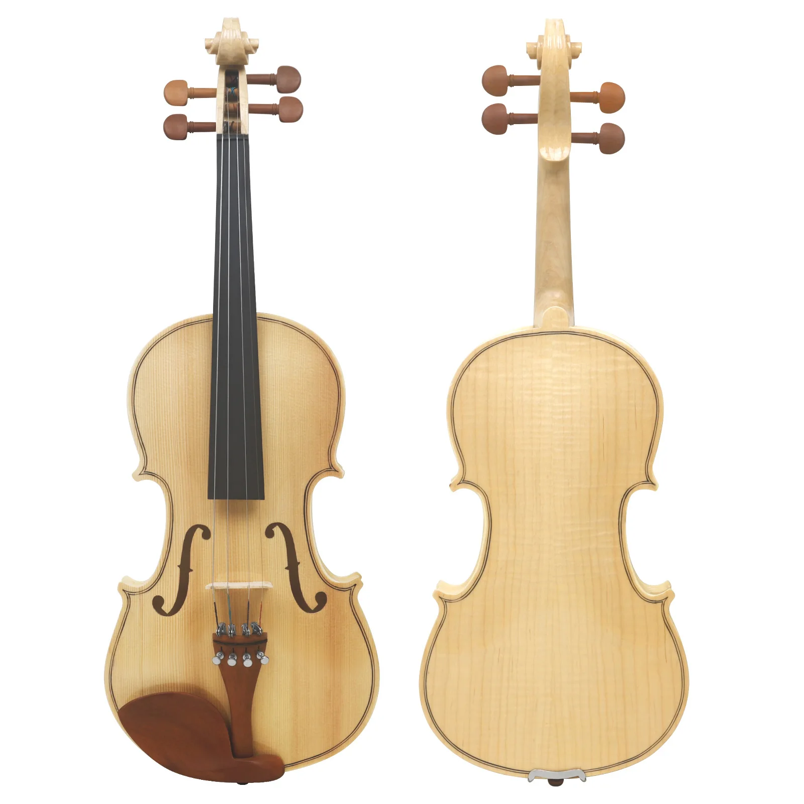 4/4 Violin Spruce Top Maple Craft Tiger Stripe Ebony Parts Handcrafted 4/4 Violin with Spruce Top for Beginners Professionals