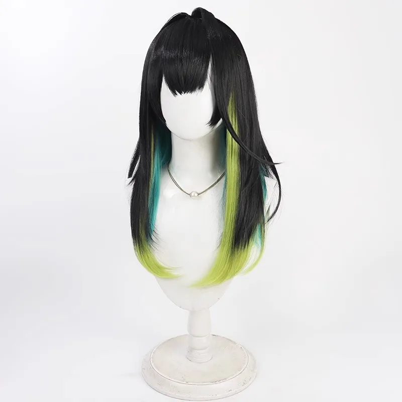 Arknight – perruques de Cosplay Mon3tr de 50cm de Long pour femmes, cheveux synthétiques résistants à la chaleur, perruque de fête de couleurs mélangées + bonnet de perruque gratuit