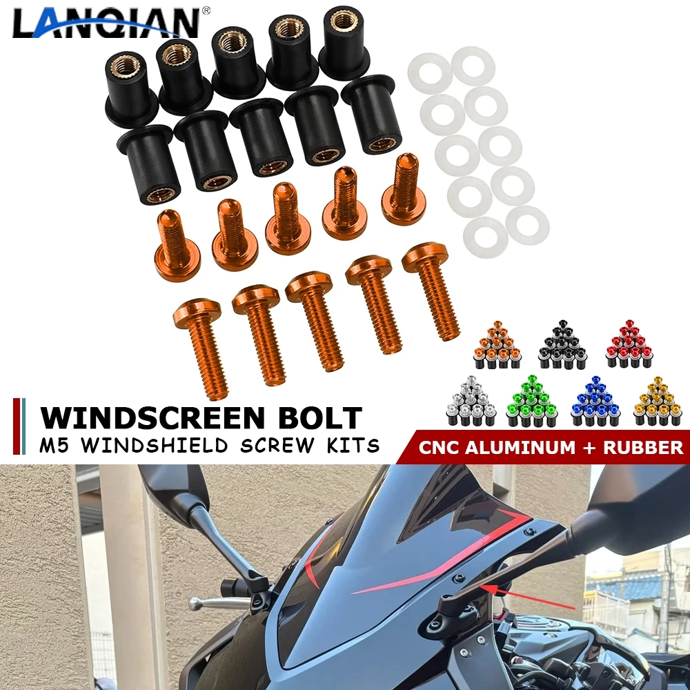 

For SHERCO SE125 SE250 SE300 SEF250 SEF300 SE SEF SEF-R 125 250 300 450 SE-F SER Windscreen Windshield Bolts Screws Nut Fastener