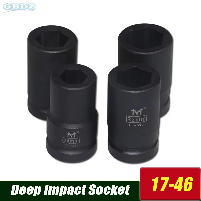 

3/4 Inch Drive Deep Impact Socket 17mm-46mm Extended Electrical Pneumatic Socket Wrench Head Adapter Repair Tools