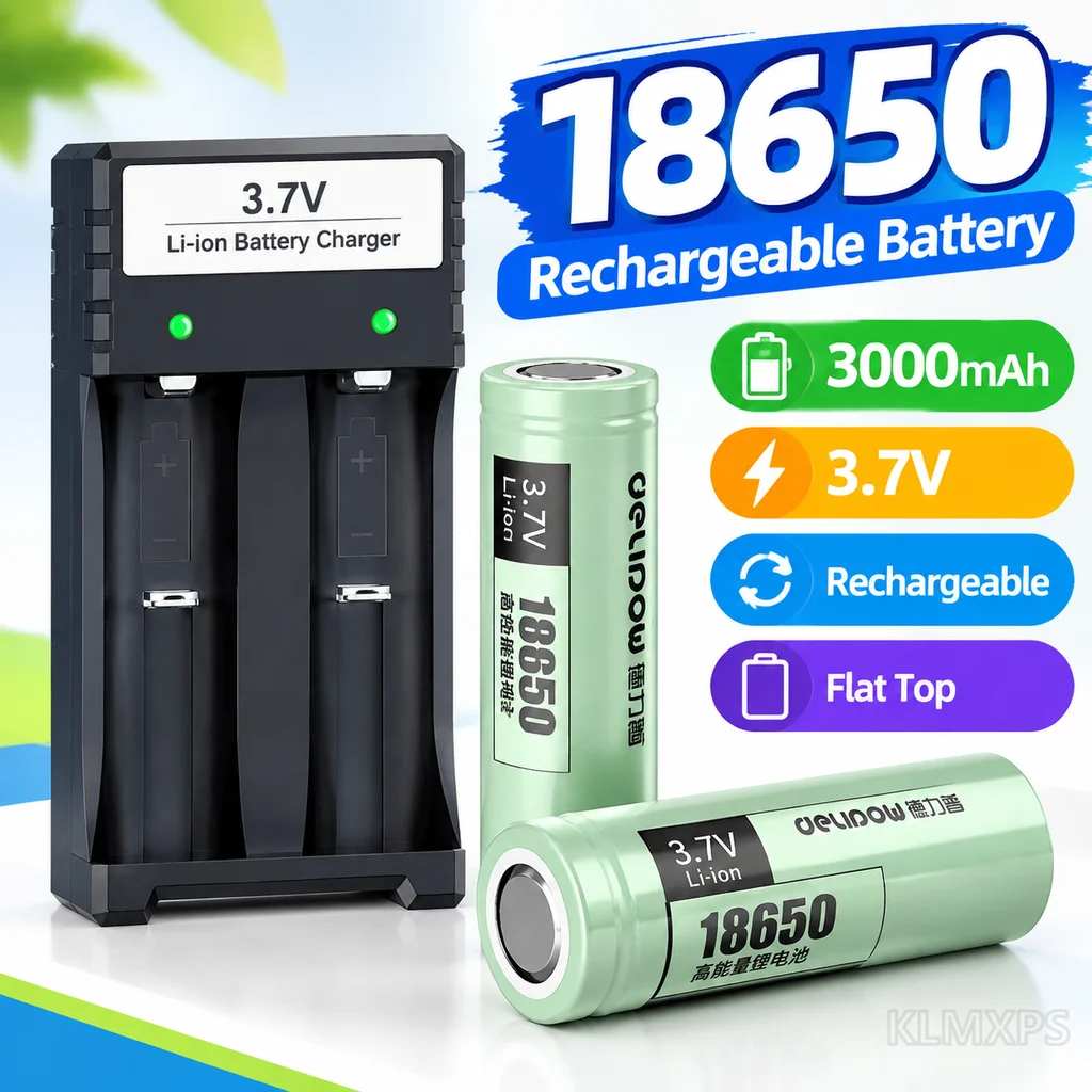 18350 Rechargeable Battery Cell 1100mAh 3.7V Li-ion Flat Top 18x35mm Lithium Ion 2-4PCS Cylindrical Rechargeable Battery Cells