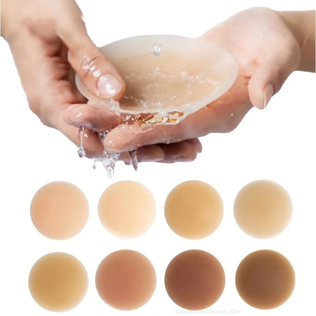 

5 Pair Silicone Nipple Cover Liners Adhesive Breast Boob Tape Invisible Chest Stickers for Women Sticky Bra Pads