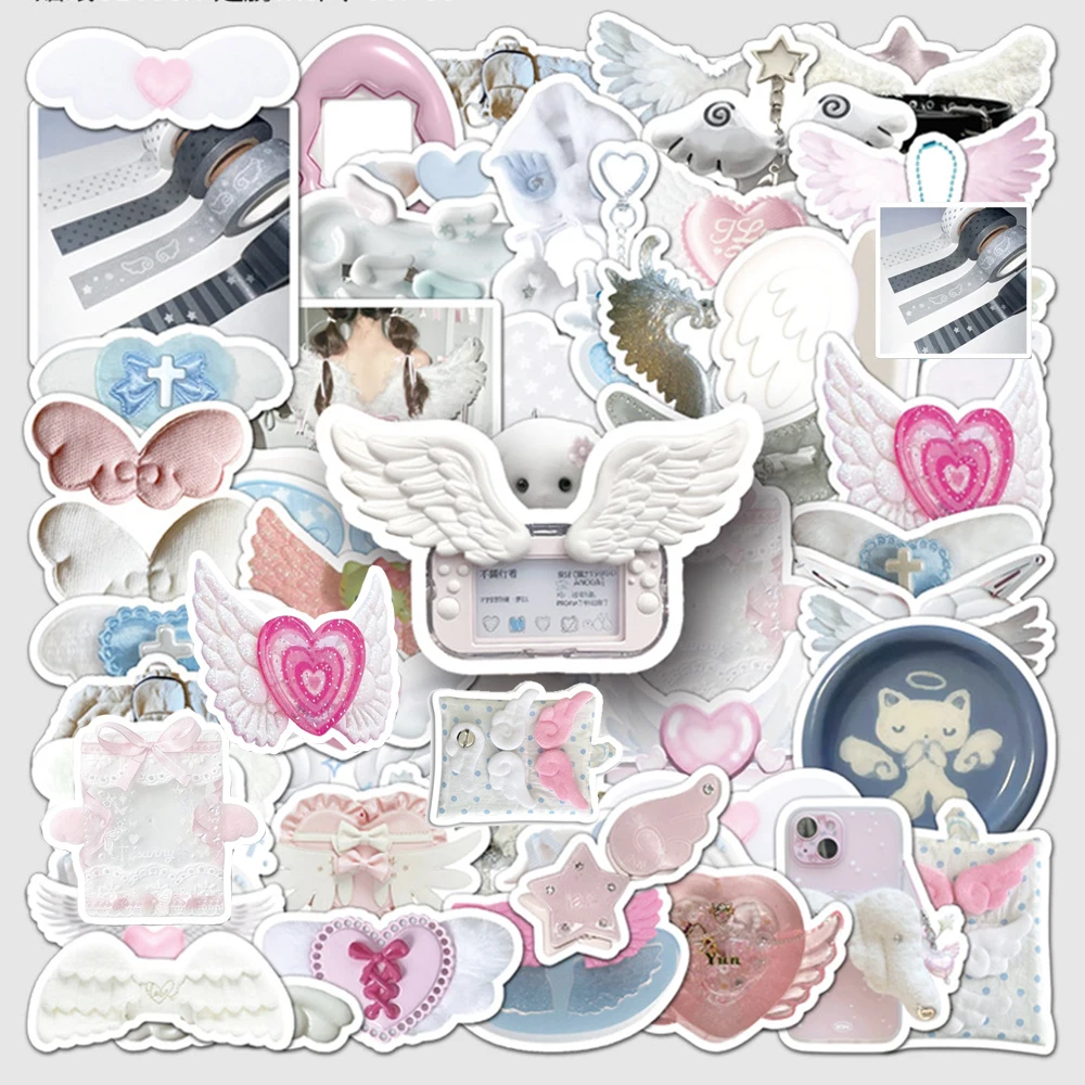 

10/30/50pcs Ins Style Wing Stickers Aesthetic Decals Waterproof DIY Laptop Luggage Stationery Kawaii Decoration Sticker Toys